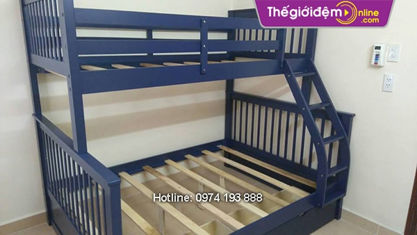 Giường tầng gỗ GTG007 màu xanh